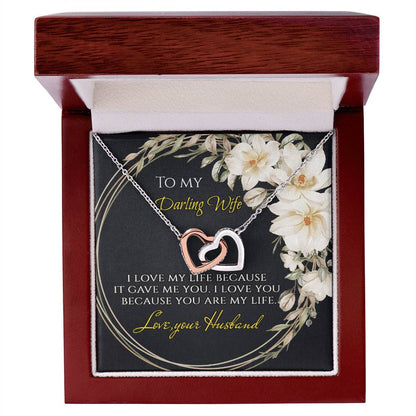 To My Darling Wife - Interlocking Hearts Interlocking Hearts Necklace