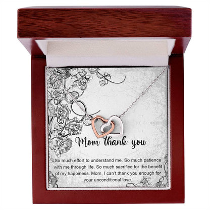 Mom Thank You Mother'S Day Gift Necklace Jewelry Gift For Mom From Daughter Son Appreciation Gift For Mother Interlocking Hearts Necklace