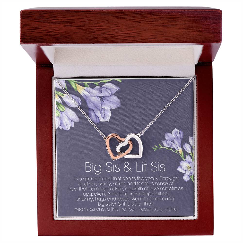 Big Sister And Little Sister Their Hearts As One Interlocking Hearts Necklace Birthday Gift