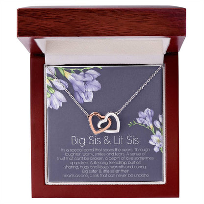Big Sister And Little Sister Their Hearts As One Interlocking Hearts Necklace Birthday Gift