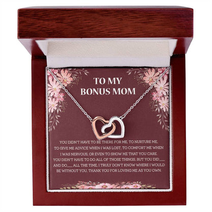 Loving Bonus Mom Interlocking Necklace Interlocking Hearts Necklace