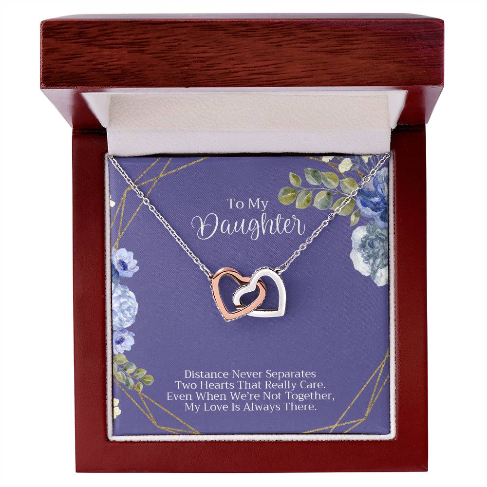 To My Daughter Necklace Interlocking Hearts Necklace