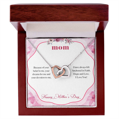To My Mom Devotion Love You Always Interlocking Hearts Necklace