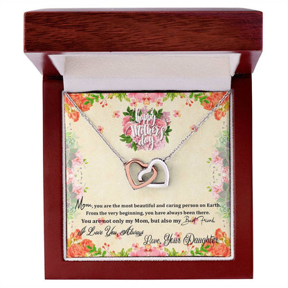 Happy Mother'S Day From Daughter Intertwined Hearts Necklace Interlocking Hearts Necklace