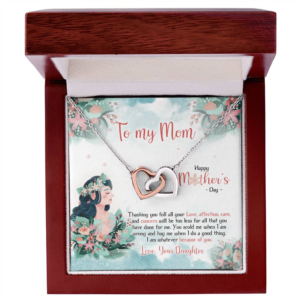 To My Mom - Happy Mother'S Day - Two Hearts Necklace Interlocking Hearts Necklace