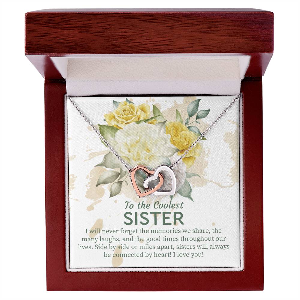 Sister Gift Idea Hearts Necklace For Sister Birthday Gift From Sister Sisters Jewelry Gift With Message Card Interlocking Hearts Necklace