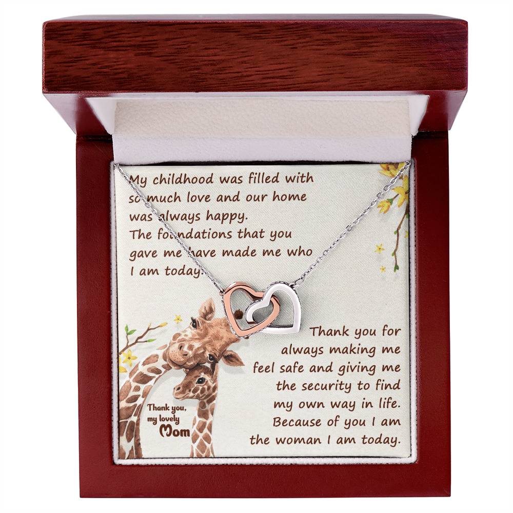 Thank You Mom Thanksgiving Gift Interlocking Hearts Interlocking Hearts Necklace