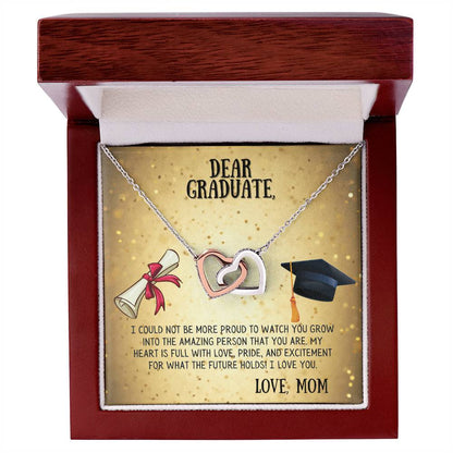 My Dear Graduate Interlocking Hearts Necklace