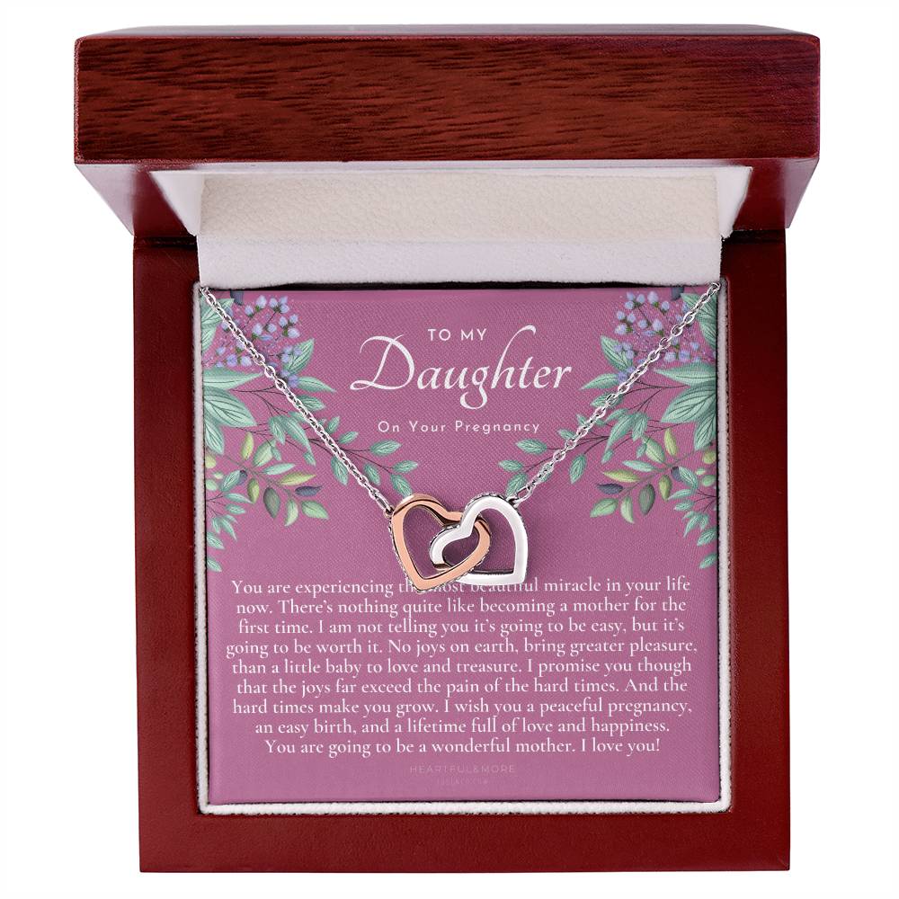 Pregnancy Gift For Daughter Baby Shower Gift Mom To Be Gift Expecting Mom Gift Pregnant Daughter Gift From Mom Interlocking Hearts Necklace
