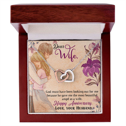 Happy Anniversary Interlocking Hearts Necklace