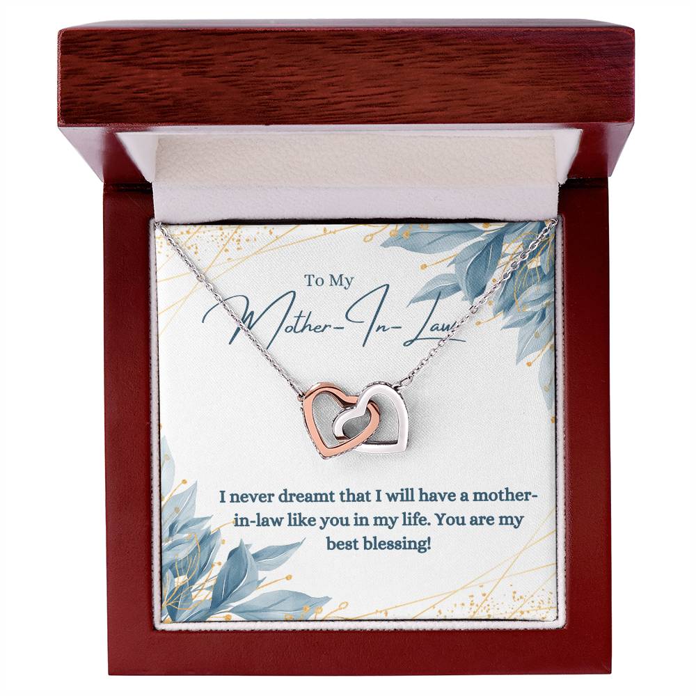 To Mother In Law - Love Knot Necklace For Gift Interlocking Hearts Necklace