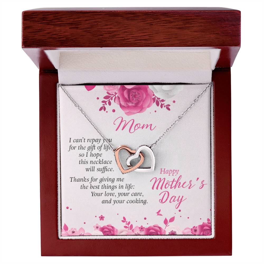 To My Mom Necklace Interlocking Hearts Necklace
