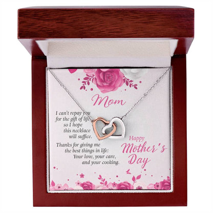 To My Mom Necklace Interlocking Hearts Necklace