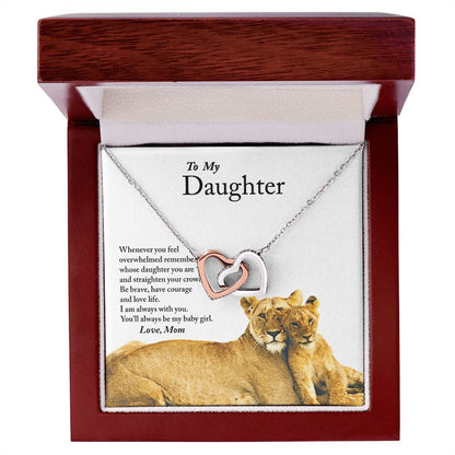 To My Daughter - Love Gift From Mom - Always With You - Interlocking Hearts Necklace