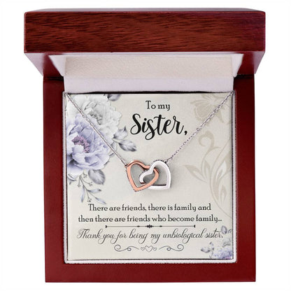 Gift For Sister - My Unbiological Sister Necklace Interlocking Hearts Necklace