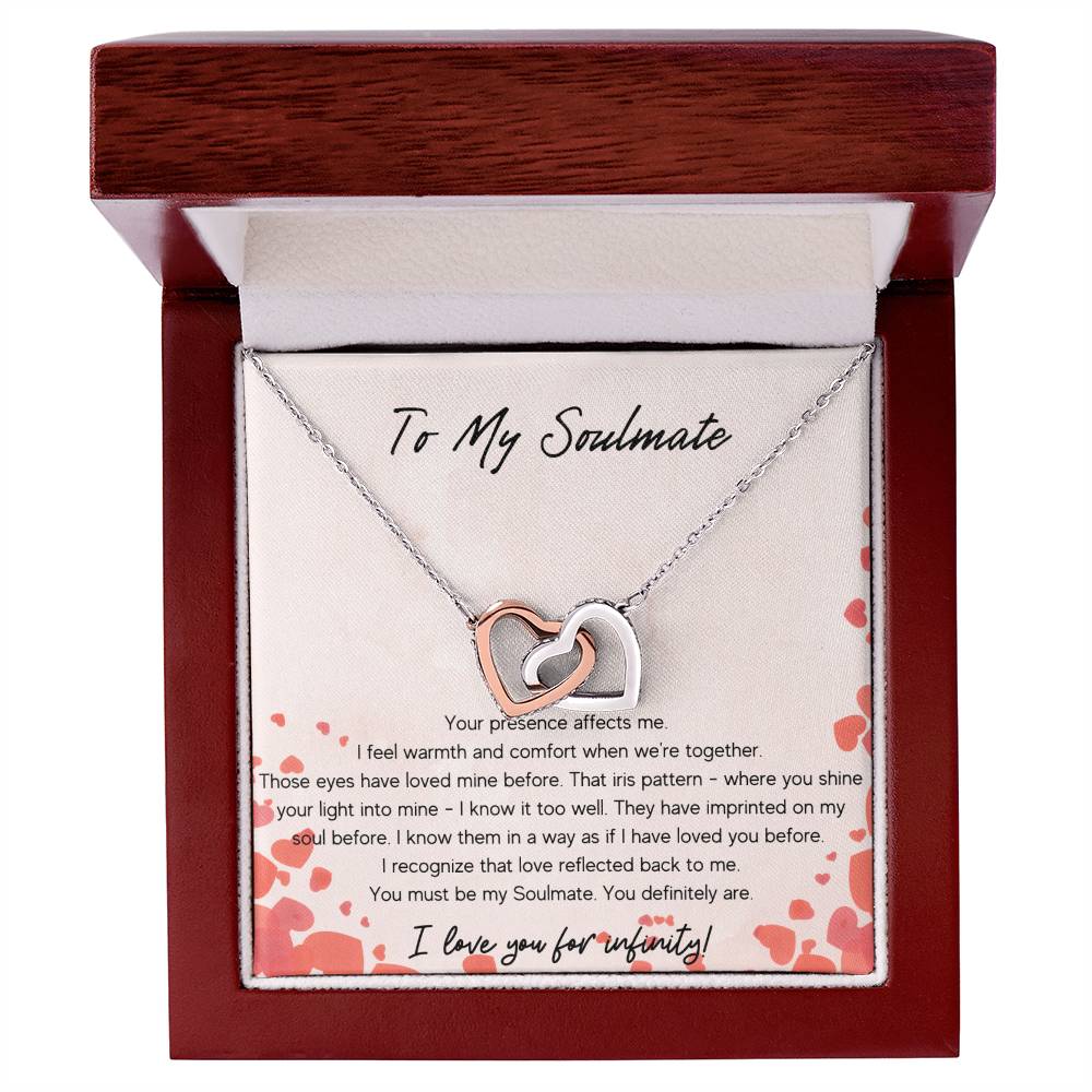 To My Soulmate Interlocking Hearts Necklace
