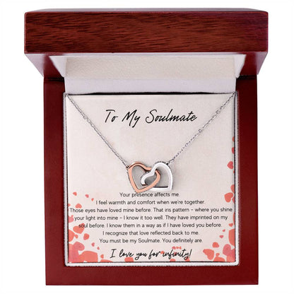 To My Soulmate Interlocking Hearts Necklace