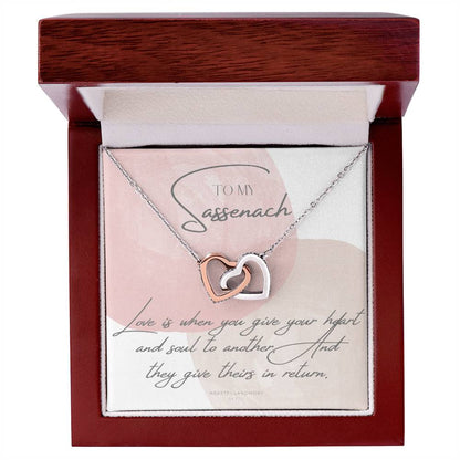 To My Sassenach Outlander Gift Outlander Gift Box Outlander Jewelry Outlander Gift For Wife Outlander Charm Outlander Necklace Interlocking Hearts Necklace