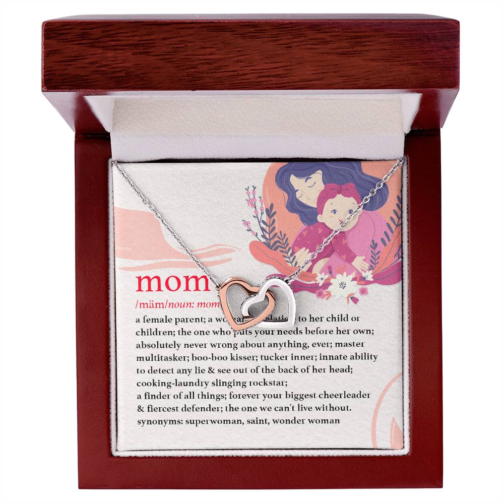 Gift For Mothers - Mom Is - The Interlocking Heart Necklace Interlocking Hearts Necklace