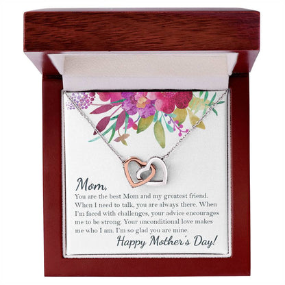 Happy Mother'S Day - To The Best Mom Interlocking Hearts Necklace