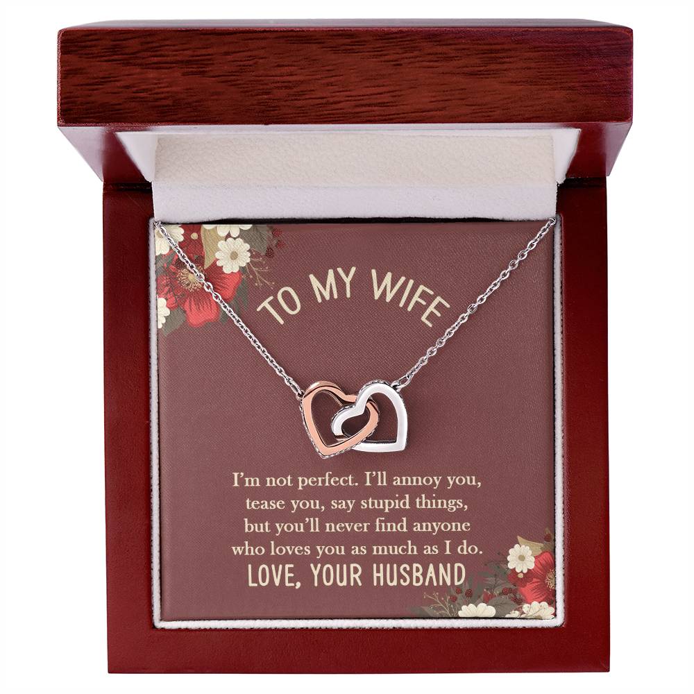 I'M Not Perfect Necklace Interlocking Hearts Necklace