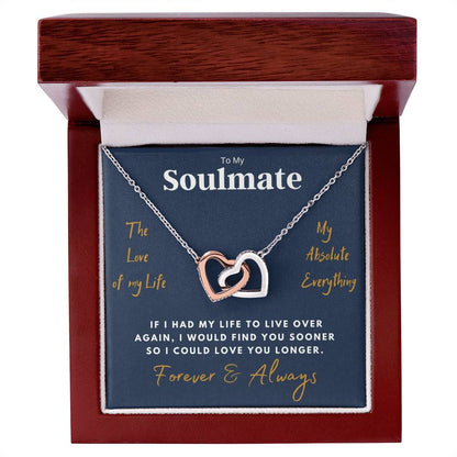 Soulmate Hearts Necklace Interlocking Hearts Necklace