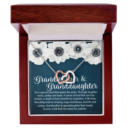 Granddaughter & Grandmother Love Interlocking Heart Necklace Interlocking Hearts Necklace
