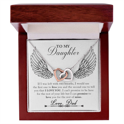 To My Daughter From Dad Interlocking Hearts Necklace Father To Daughter Gift Birthday Gift To Daughter From Dad Daughter Necklace