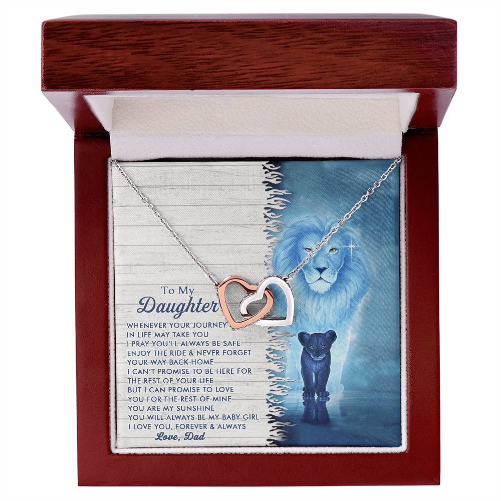 To My Daughter - I Can Promise To Love You For The Rest Of Mine- Interlocking Heart Necklace Interlocking Hearts Necklace
