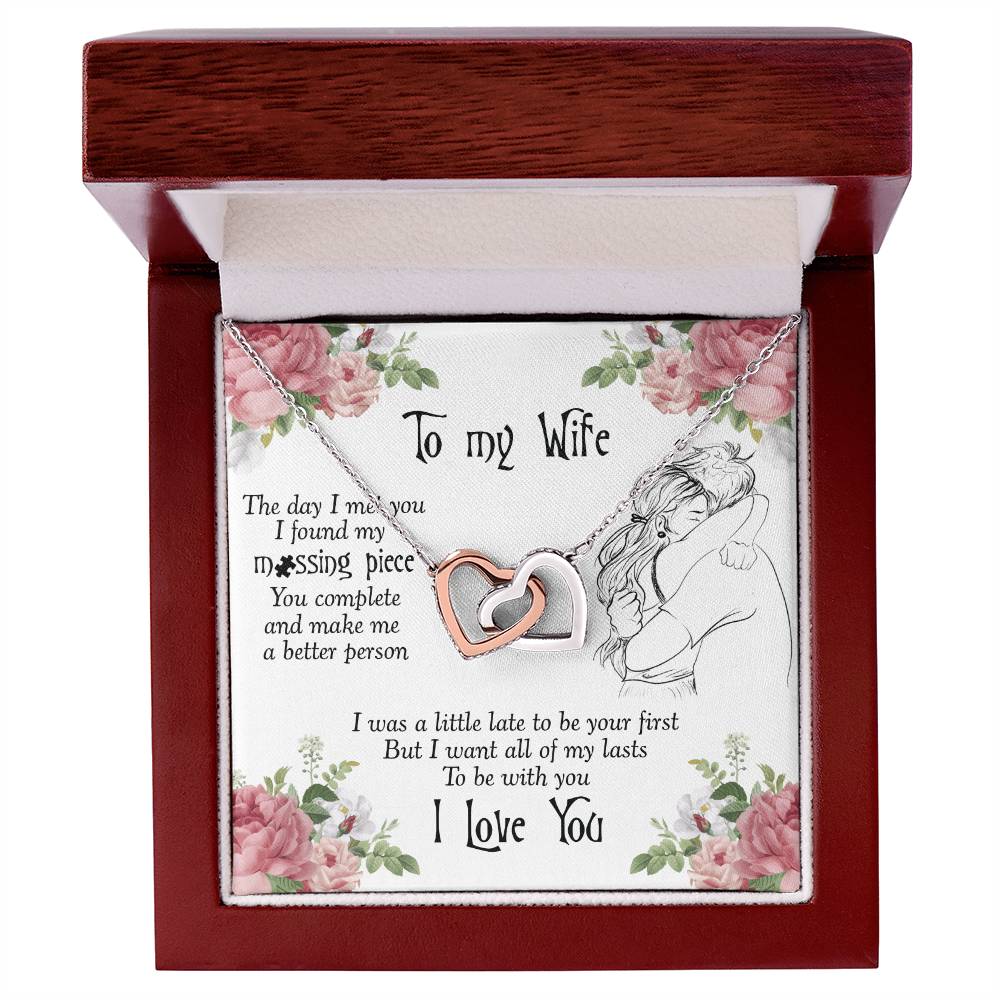 Perfect Gift For Wife Interlocking Hearts Necklace