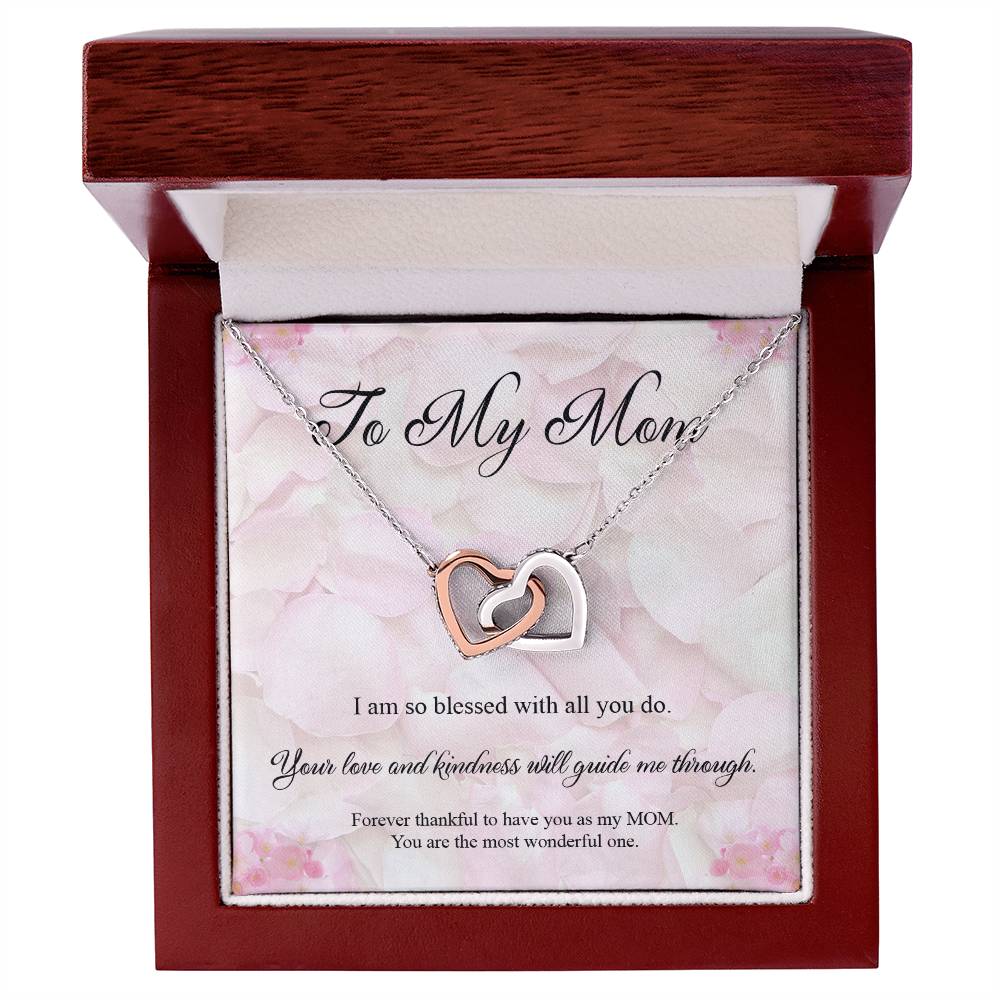 To My Mom - Forever Thankful Interlocked Necklace Interlocking Hearts Necklace