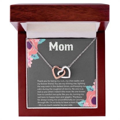 Mom Necklace Mother Necklace Mom Gift Mother'S Day Giftmother'S Day Necklace Mother Daughter Gift 2 Interlocking Hearts Interlocking Hearts Necklace