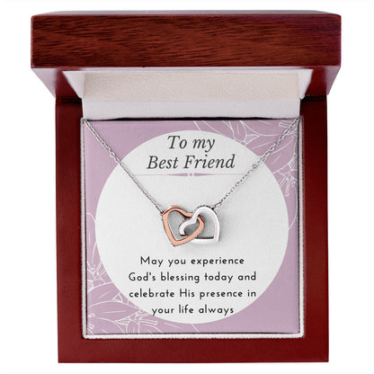 Gift For Best Friend Interlocking Hearts Necklace