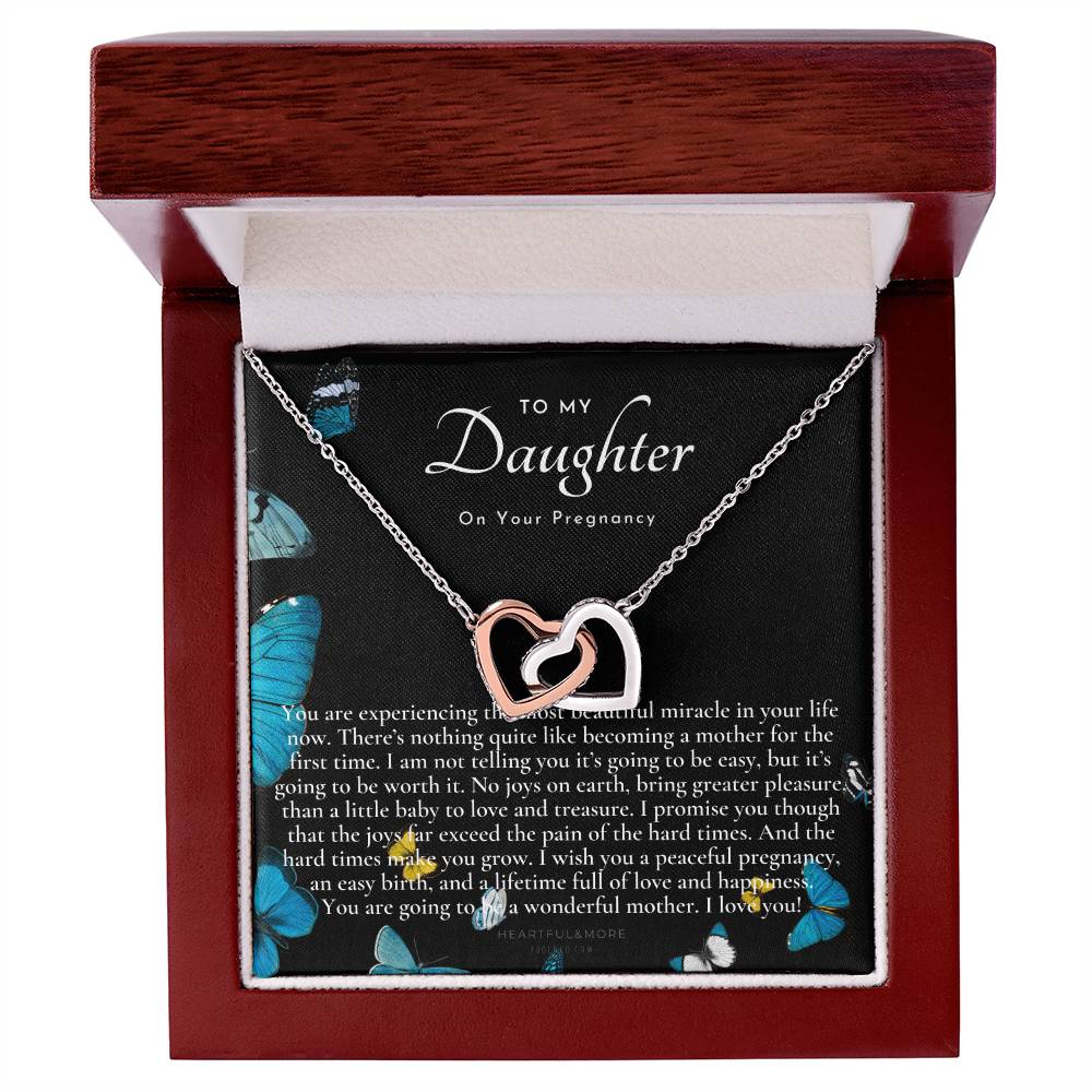 Pregnancy Gift For Daughter Baby Shower Gift Mom To Be Gift Expecting Mom Gift Pregnant Daughter Gift From Mom Interlocking Hearts Necklace