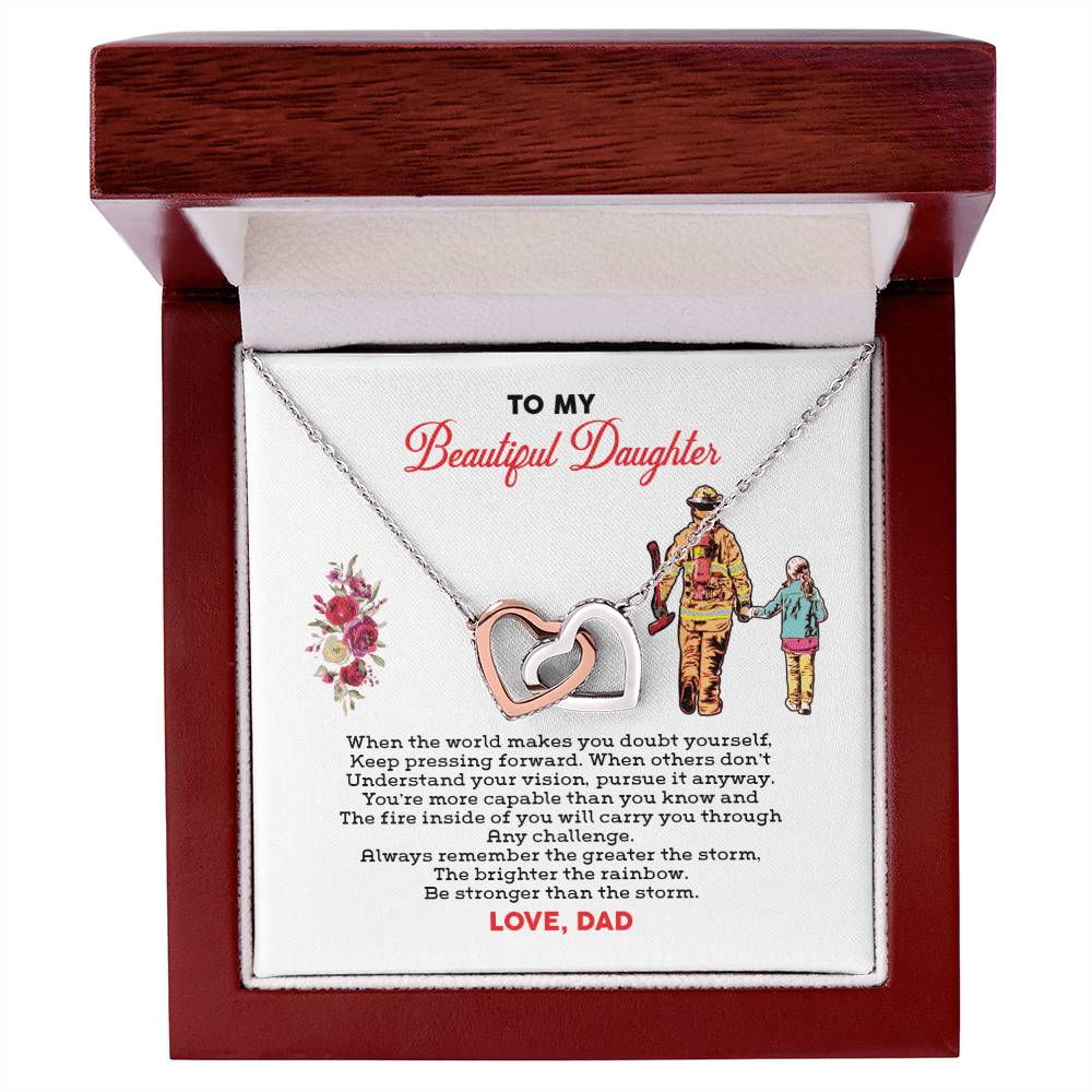 Firefighter'S Daughter - Interlocking Heart Necklace Interlocking Hearts Necklace