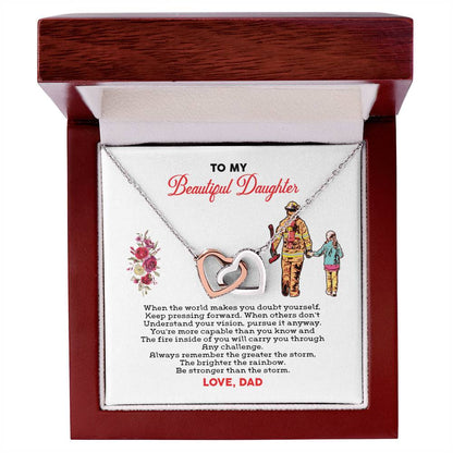 Firefighter'S Daughter - Interlocking Heart Necklace Interlocking Hearts Necklace