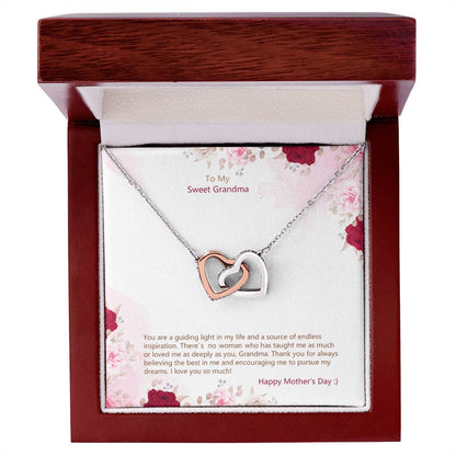 Mothers Day Gift For Grandmom Or Grandma -Two Hearts Necklace! Interlocking Hearts Necklace