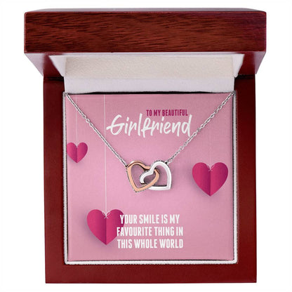 Interlocking Hearts - Your Smile Is My Favourite Thing In This Whole Word Interlocking Hearts Necklace