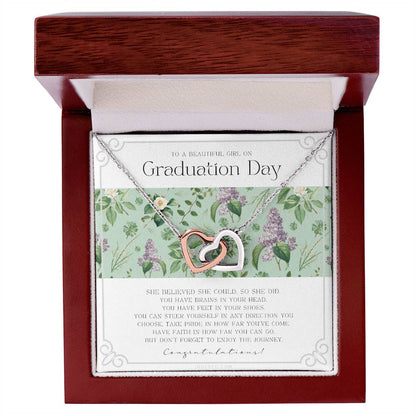 Graduation Gift Necklace For Daughter College Graduation Gift For Her High School Senior Graduation Mba Phd Master Class Of Interlocking Hearts Necklace