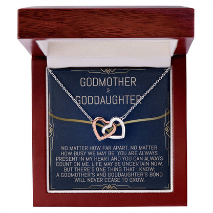 Godmother & Goddaughter Interlocking Hearts Necklace