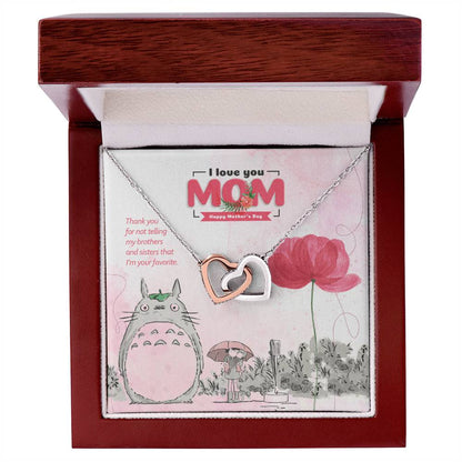 I Love You Mom Interlocked Hearts Necklace Tm2V9 Interlocking Hearts Necklace