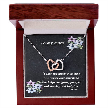To My Mom I Will Always Be There Dragonfly Necklace Gift For Mom From Son Birthday Mother'S Day Christmas Present Interlocking Hearts Necklace