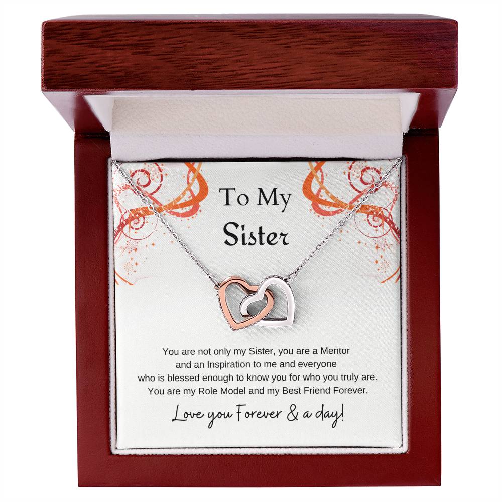 To My Sister Interlocking Hearts Necklace