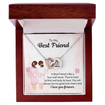 Best Friend Locked Hearts Necklace Gift Interlocking Hearts Necklace