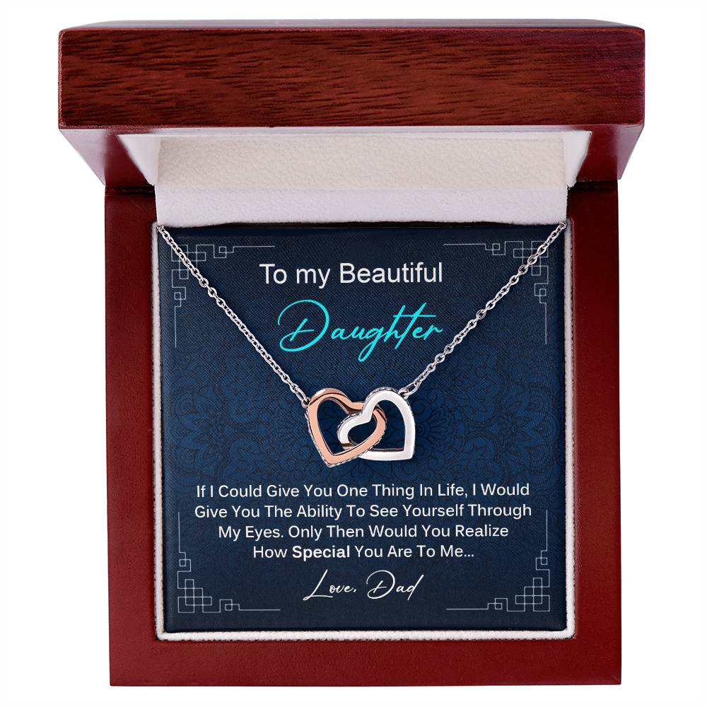 Special Gift For Daughter From Dad Interlocking Hearts Necklace