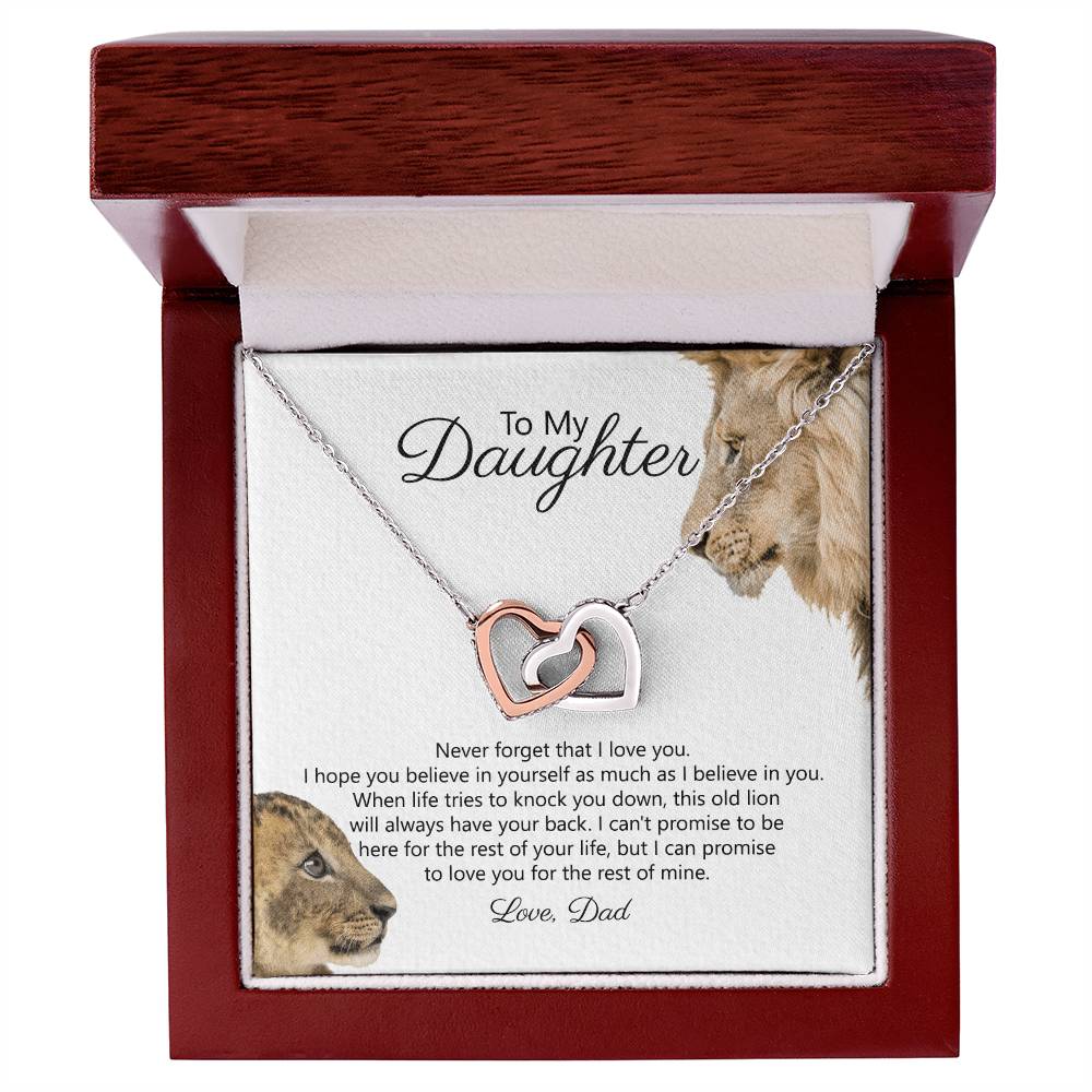 To My Daughter - Never Forget That I Love You - Necklace Interlocking Hearts Necklace