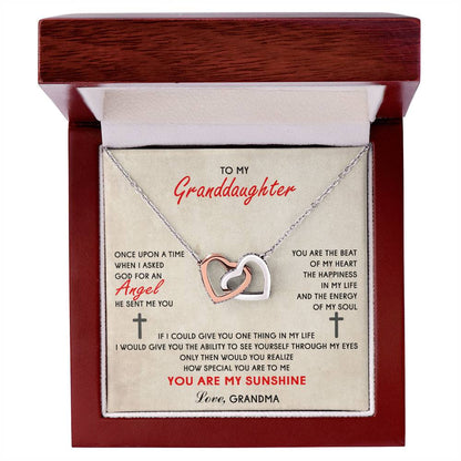 To My Granddaughter Interlocking Heart Necklace Interlocking Hearts Necklace