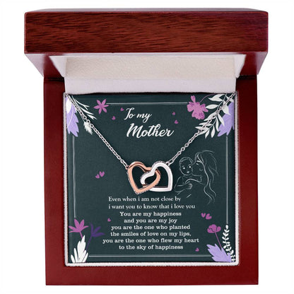 To My Mother - Two Hearts Neckalce Interlocking Hearts Necklace