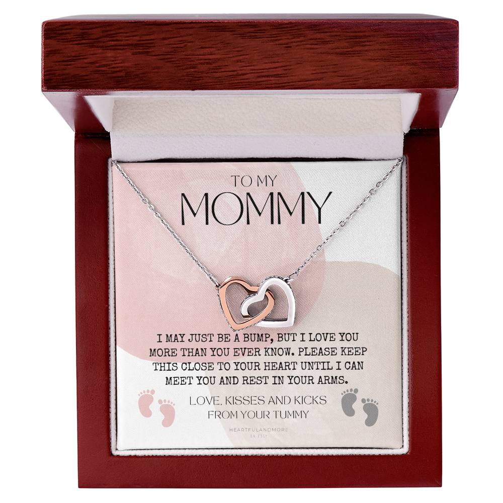 Mom To Be Necklace New Mom Necklace First Time Mom Necklace Pregnancy Gift New Mom Gift New Mommy Gift New Mom Gift Jewelry Interlocking Hearts Necklace