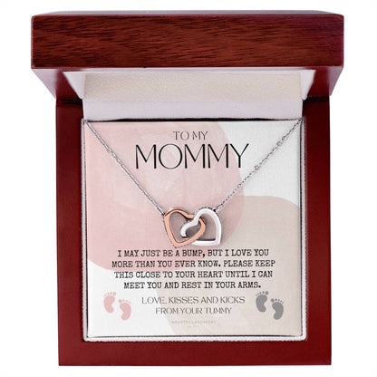 Mom To Be Necklace New Mom Necklace First Time Mom Necklace Pregnancy Gift New Mom Gift New Mommy Gift New Mom Gift Jewelry Interlocking Hearts Necklace